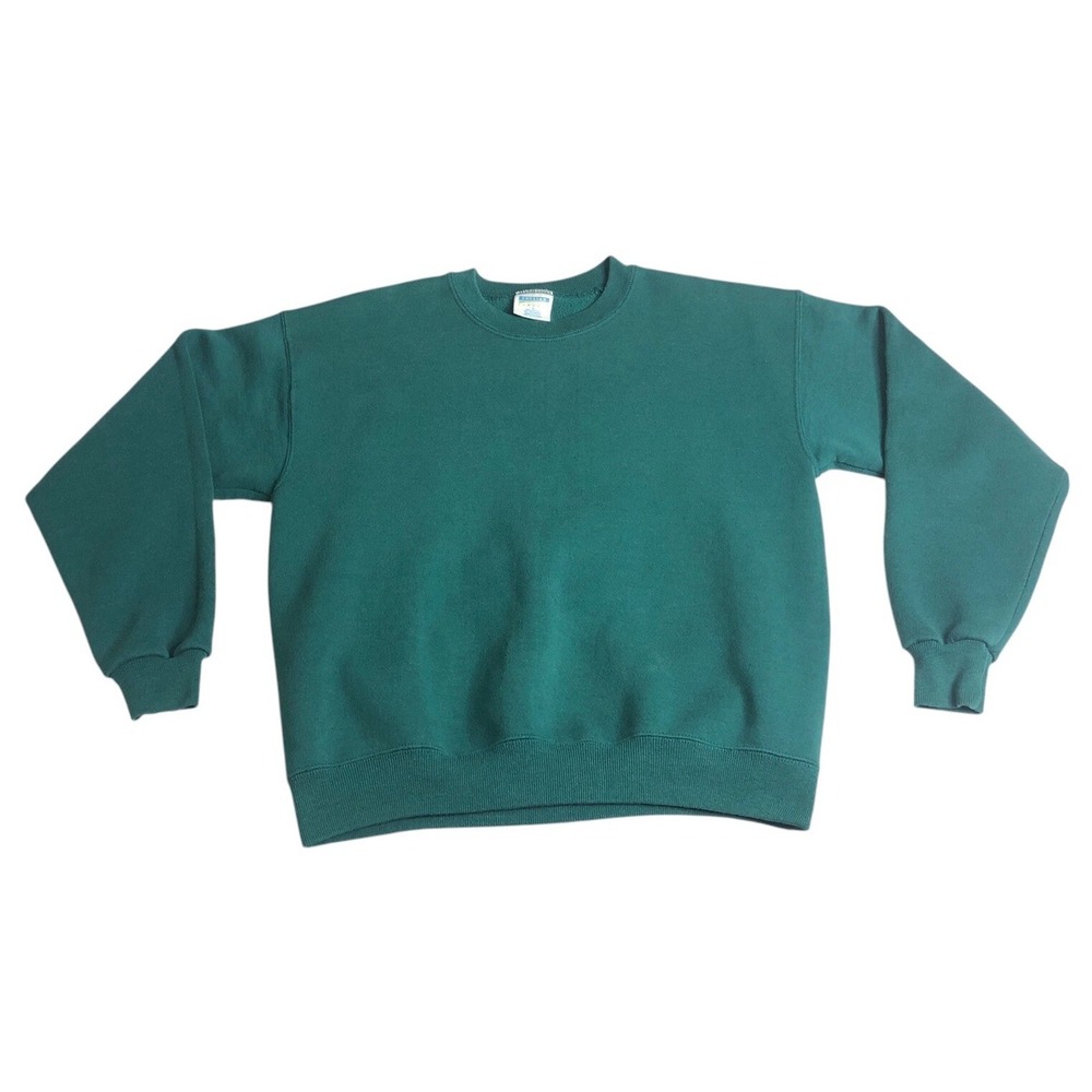 Vintage 80s 90s Mervyns Cheetah‎ Sweatshirt Mens Medium Green Blank Pullover USA
